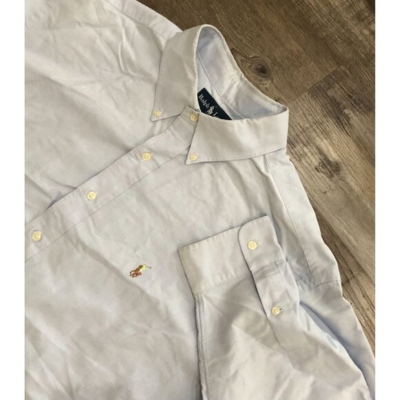 Polo Ralph Lauren Classic Fit Mens 2XL Button Down Long Sleeve Shirt Blue - Picture 1 of 6
